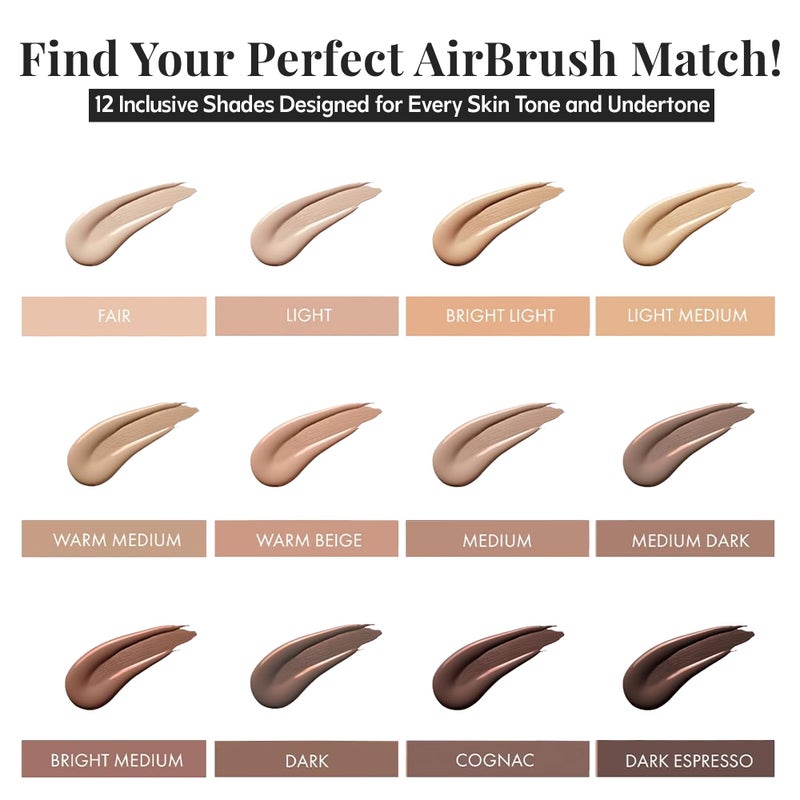 Jerome Alexander MagicMinerals AirBrush Foundation â€“ 2 Piece Set with Airbrush Foundation and Kabuki Brush - Spray Makeup with Anti-aging Ingredients for Smooth Radiant Skin - Warm Beige - Image 5